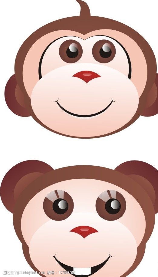 卡通猴子与狗图片