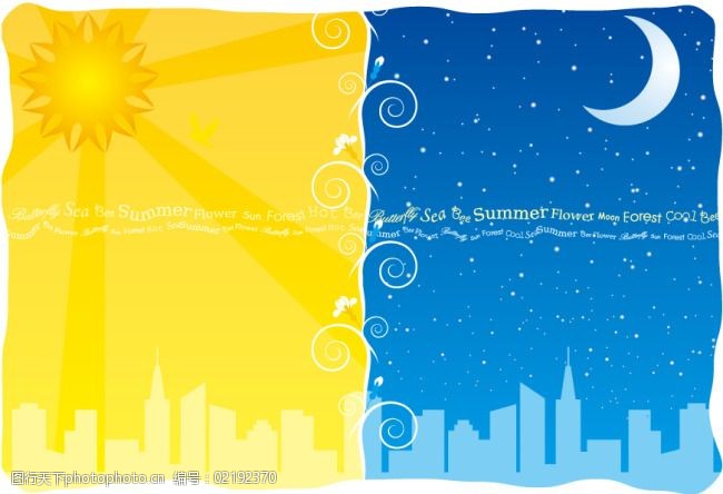 矢量素材日与夜