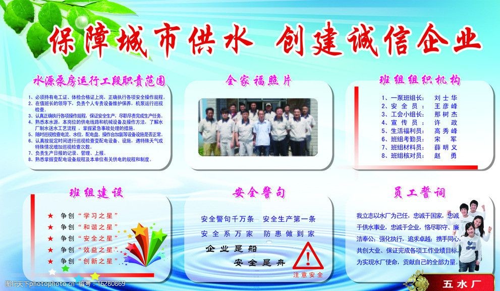 自来水公司展板图片