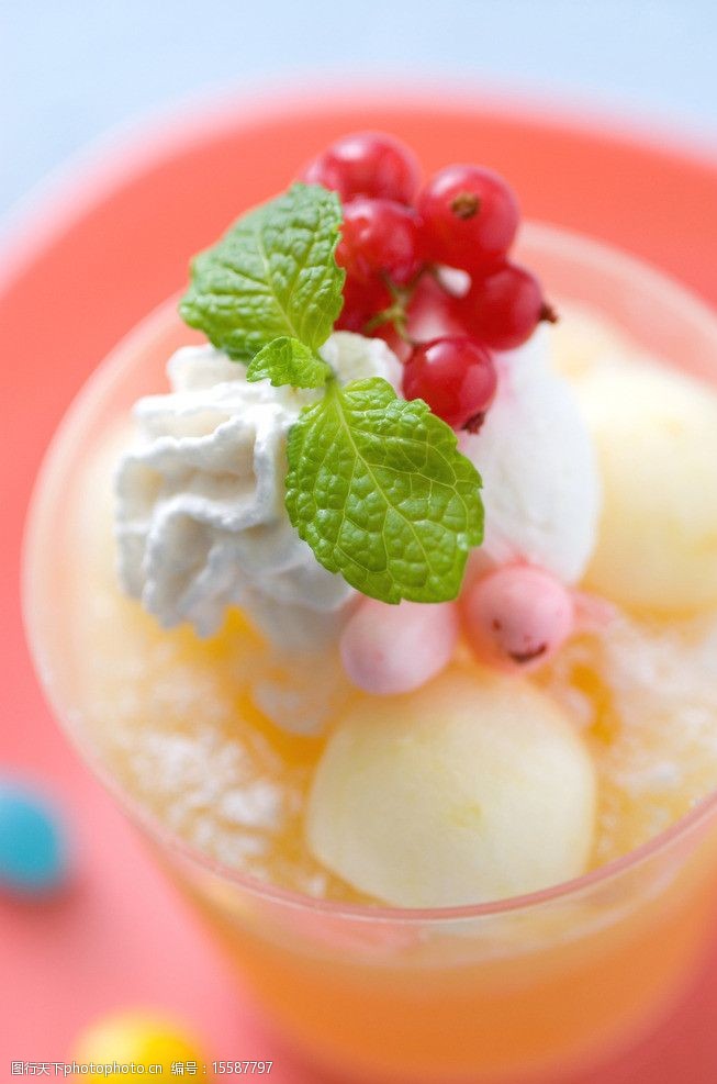 芒果奶油刨冰图片