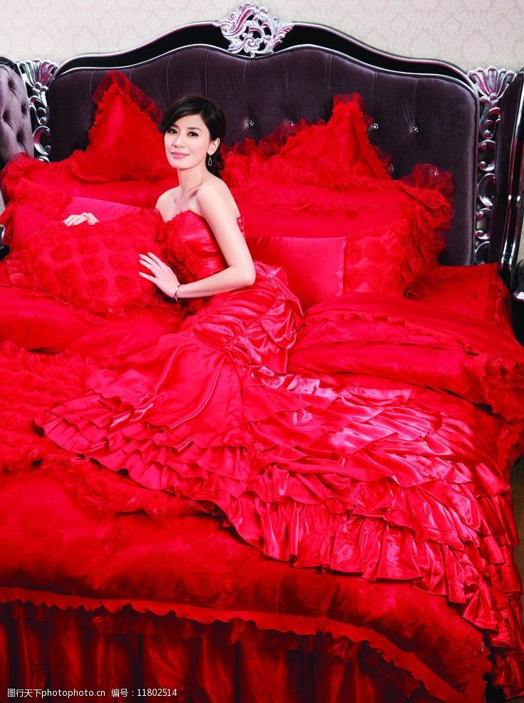 贾静雯床上用品广告图片
