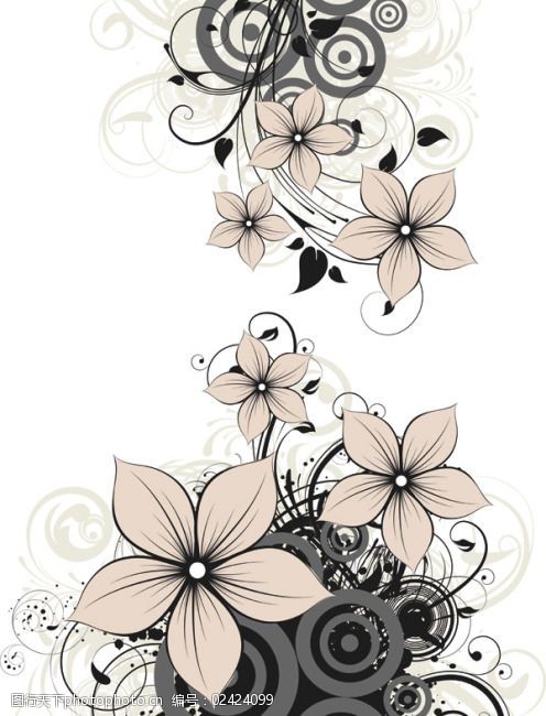 插画免费下载 插图 花卉 花纹 矢量素材 手绘 植物 矢量图 花纹花边