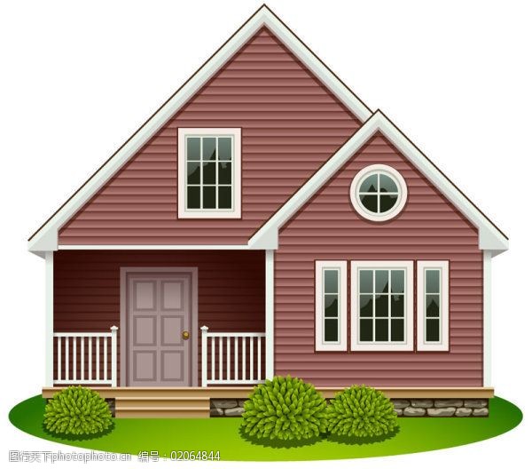 矢量建筑家居素材免费下载 别墅 房屋 房子 灌木丛 建筑 精美 矢量