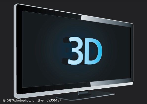 精美3d显示器矢量素材