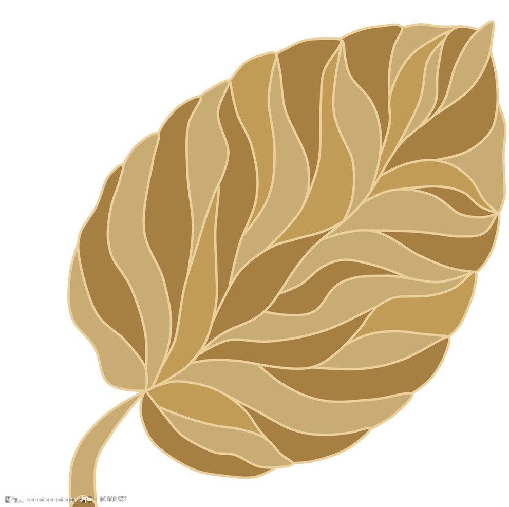金黄树叶电脑手绘抽象几何图片